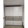 Šatní skříň Doros G-Caiser Bílá / Bílá vložka Beton 2 DTD / 4 části 220×60×240 (42003004)