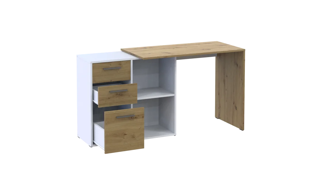 Kancelářský stůl Doros T8 Bílý/Dub Artisan 100 × 83 × 75 (41516060)