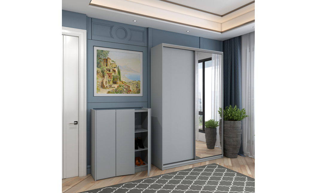 Skříňka Doros Kassel Šedá 3 dveře 97×40×110 (41516225)