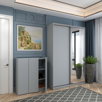 Skříňka Doros Kassel Šedá 3 dveře 97×40×110 (41516225)