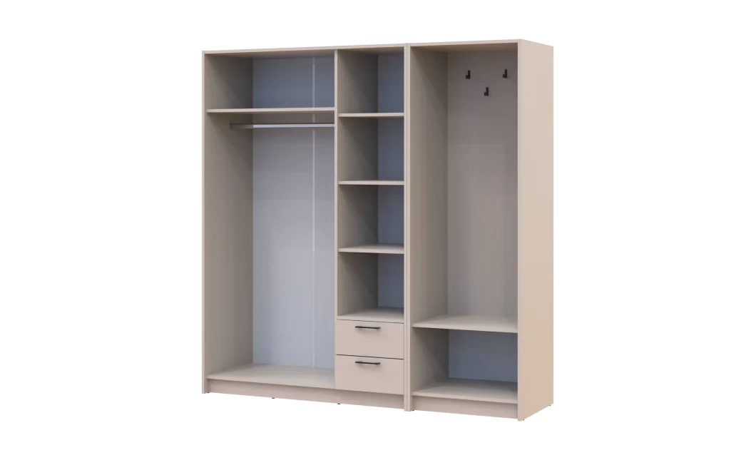Šatní skříň Doros Rondi s věšákem a zrcadlem Kašmír 3 dvere 181x52x195 (42005401)