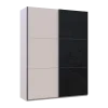 Šatní skříň s posuvnými dveřmi Doros G-Caiser Kašmír / Černá 1 DTD / 1 sklo / 3 části 180x60x240 (42005323)