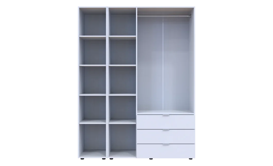 Skříň na oblečení Doros Gelar Bílý 3 dveře/zrcadlo 155 × 49,5 × 203,4 (42002157)