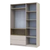 Skříň na oblečení s nikou Doros Dale Kašmír/Dub Artisan 3 dveře 150 × 52 × 220 (80737726)