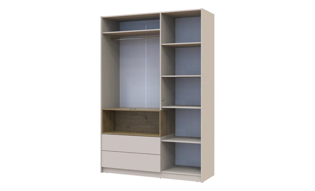 Skříň na oblečení s nikou Doros Dale Kašmír/Dub Artisan 3 dveře 150 × 52 × 220 (80737726)