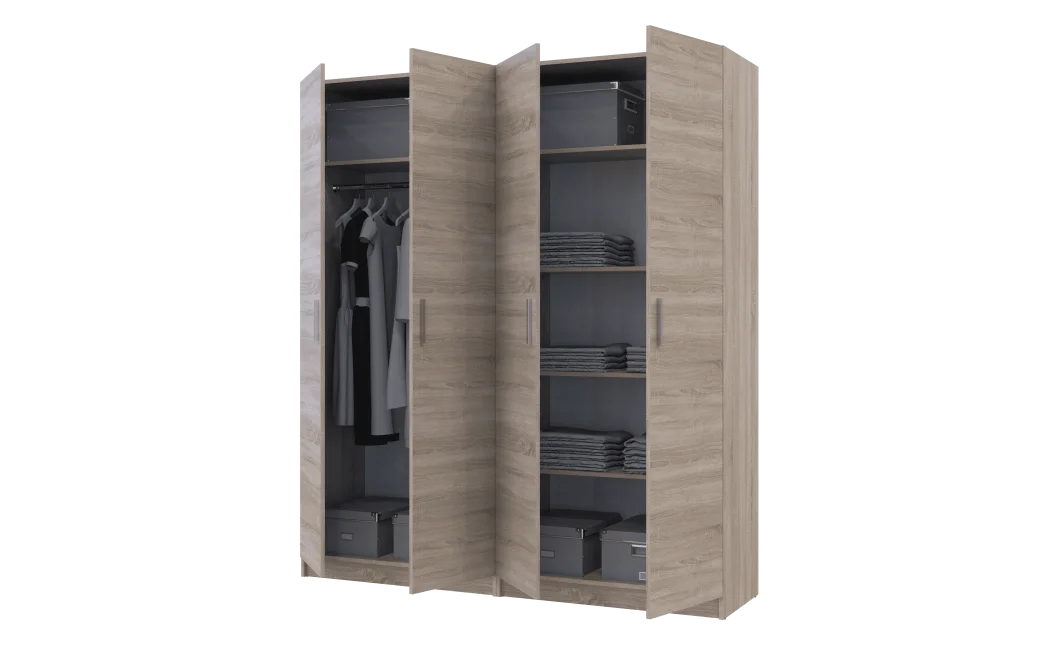 Set Doros Promo s policemi Dub Sonoma 2+2 dveře 180×48×204 (44900287)