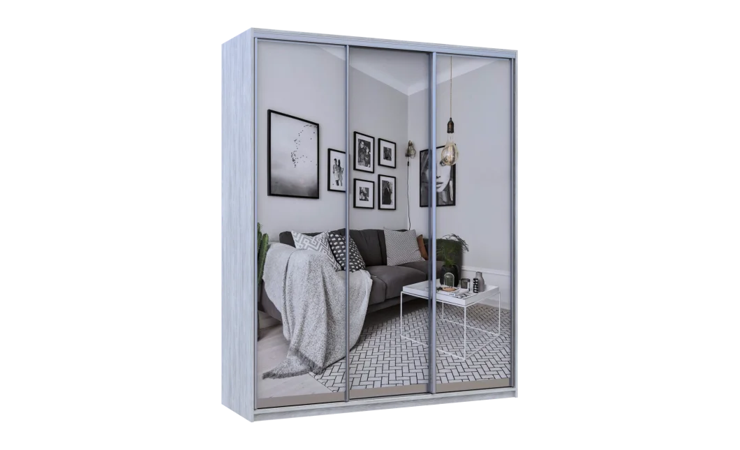 Šatní skříň Doros City Light Borovice Natti 3 zrcadla 180×60×225 (80736524)