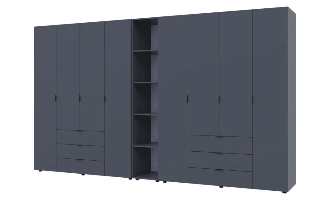 Set Doros Gelar s regálem Grafit 4+4 dveře 348,2×49,5×203,4 (42005065)