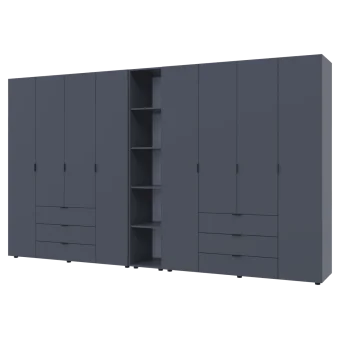 Set Doros Gelar s regálem Grafit 4+4 dveře 348,2×49,5×203,4 (42005065)