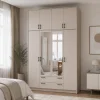 Šatní skříň Doros Rondy s s vysokým nástavcem a zrcadlem Kašmír 4 dvere 160x52x260 (80738489)