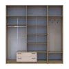 Šatní skříň Doros Rondi s věšákem a nástavcem Dub Artisan / Kašmír, 4 dvere 220×52×236 (42005296)
