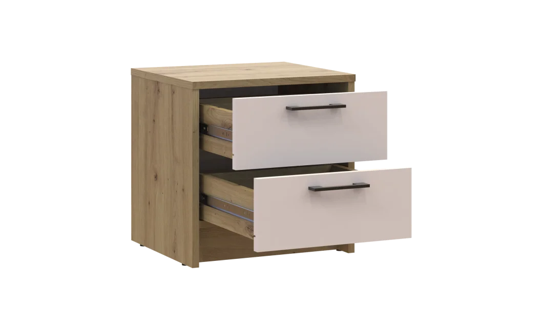 Noční stolek Doros Rondi Dub Artisan/Kašmír 2Zás 40x35x40 (41516287)