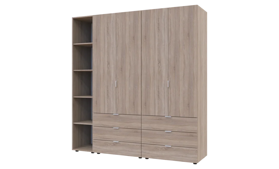 Set Doros Gelar s regálem Dub Sonoma 2+2 dveře 193,2 × 49,5 × 203,4 (42005044)