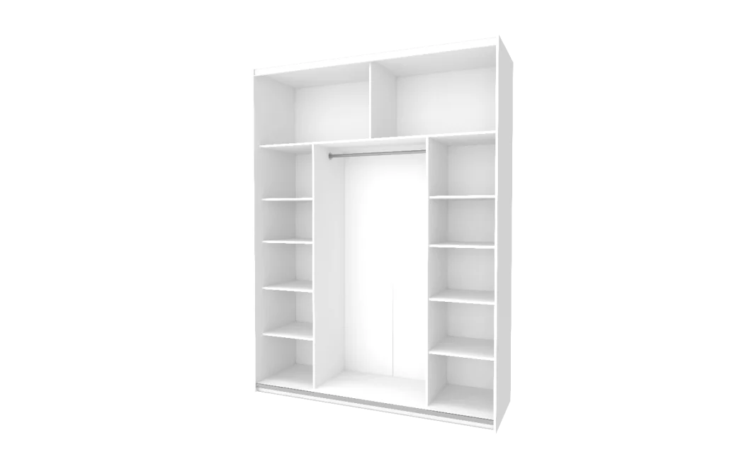 Skříň s posuvnými dveřmi Doros G-Caiser Bílá / Dub Evok 2 DTD / 3 části 180x60x240 (42005020)
