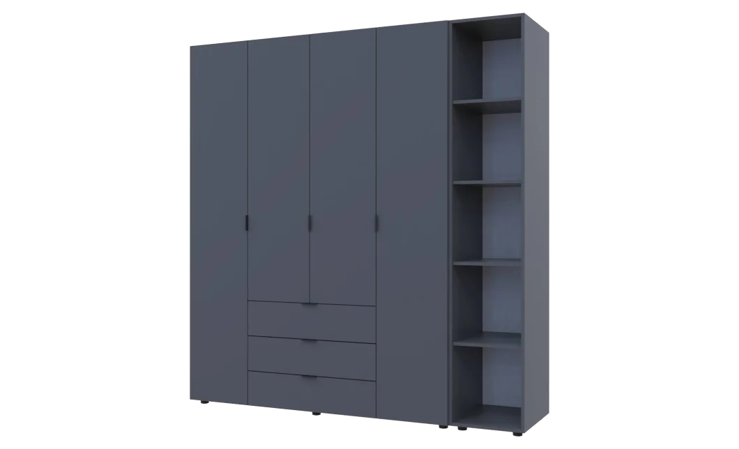 Set Doros Gelar s regálem Grafit 4 dveře 193,2×49,5×203,4 (42005063)