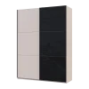 Šatní skříň s posuvnými dveřmi Doros G-Caiser Kašmír / Černá 1 DTD / 1 sklo / 3 části 180x60x240 (42005323)