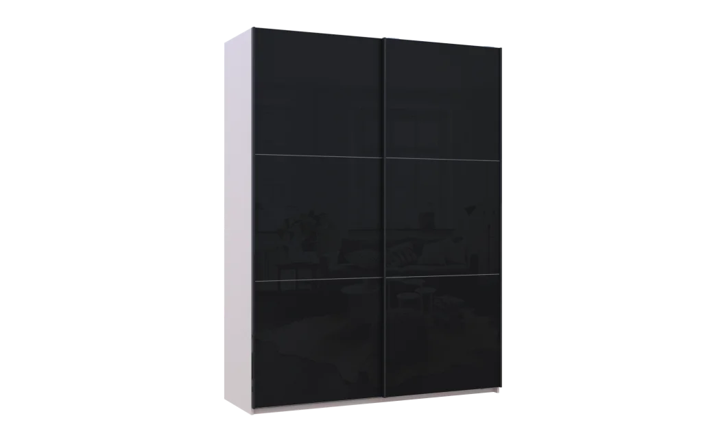 Šatní skříň s posuvnými dveřmi Doros G-Caiser Kašmír / Černá 2 skla / 3 části 180x60x240 (42005326)