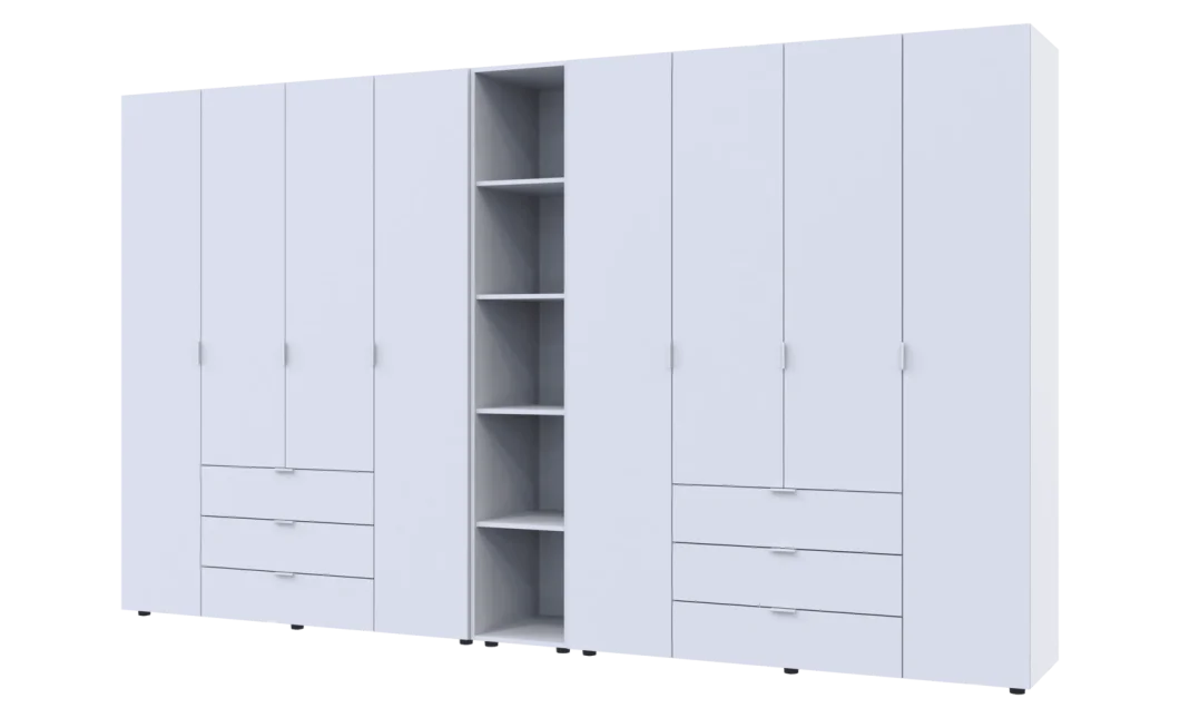 Set Doros Gelar s regálem Bílý 4+4 dveře 348,2×49,5×203,4 (42005040)
