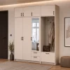 Šatní skříň Doros Rondi s věšákem, zrcadlem a nástavcem Kašmír 3 dvere 181x52x236 (42005404)