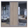 Šatní skříň Doros City Light Dub Sonoma 1 DTD / 2 zrcadla 225×60×225 (42002136)