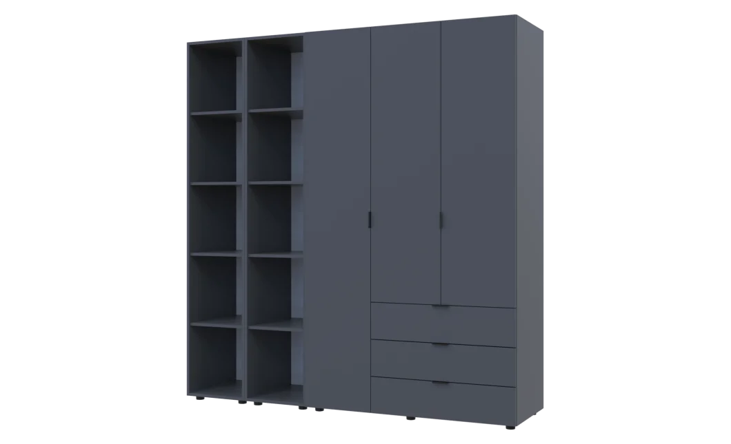 Set Doros Gelar se 2 regálů Grafit 3 dveře 192,6×49,5×203,4 (42005060)