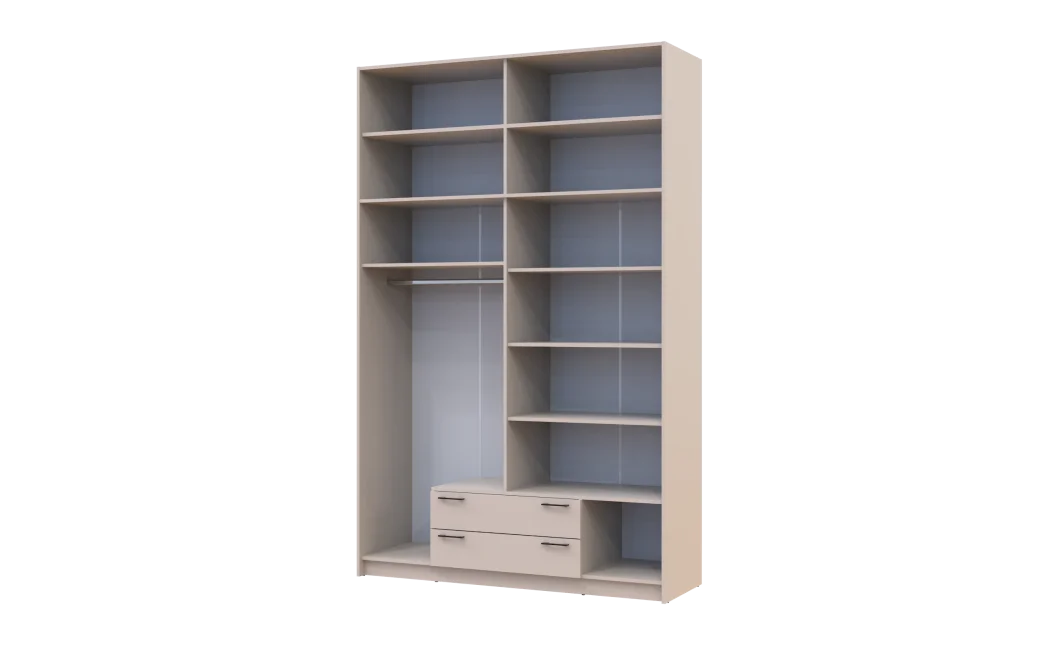 Šatní skříň Doros Rondy s s vysokým nástavcem a zrcadlem Kašmír 4 dvere 160x52x260 (80738489)