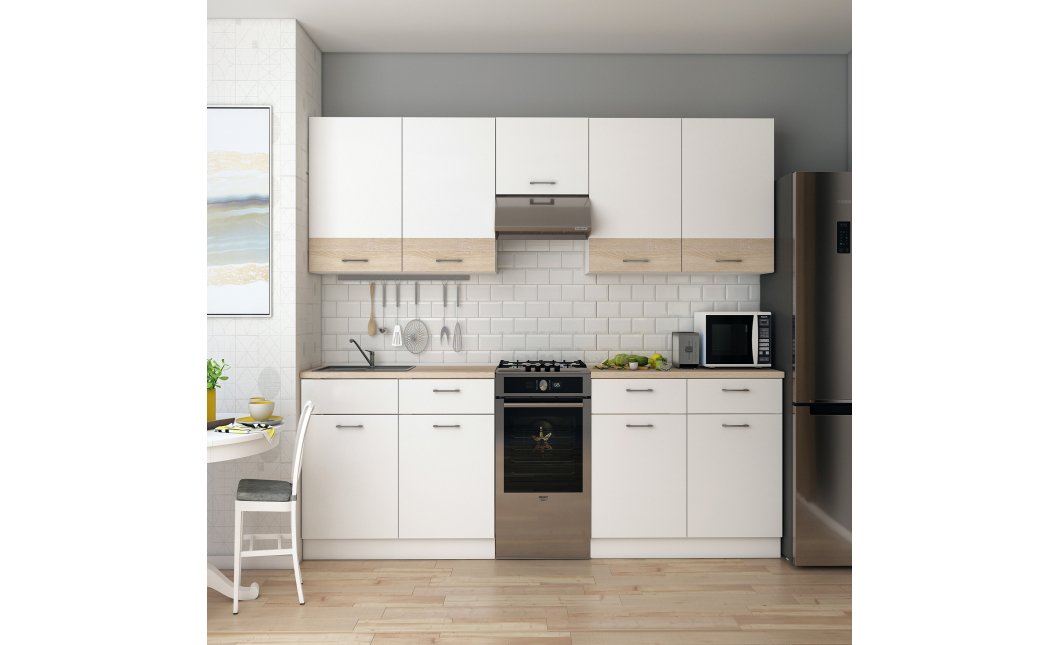 Kuchyně Lea Doros Bílá/Dub Sonoma DTD 300×60×250 (81000008)