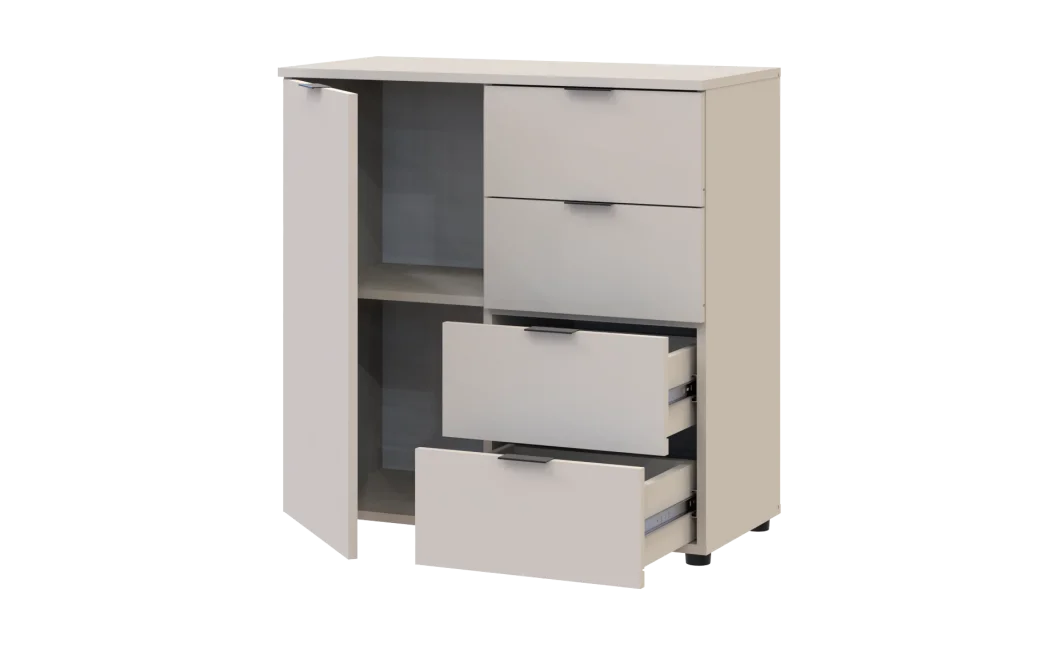 Komoda Doros Ron 1 1 dveře 4 zásuvky Kašmír 80 × 38 × 81 (41516043)