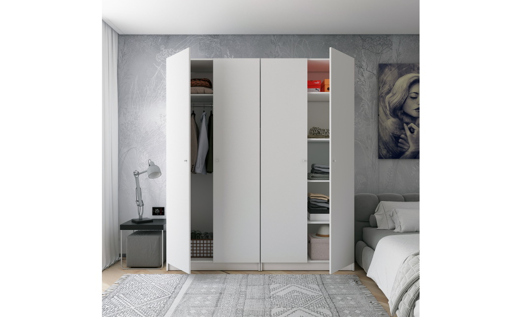 Set Doros Promo s policemi Bílá 2+2 dveře 180×48×204 (44900288)