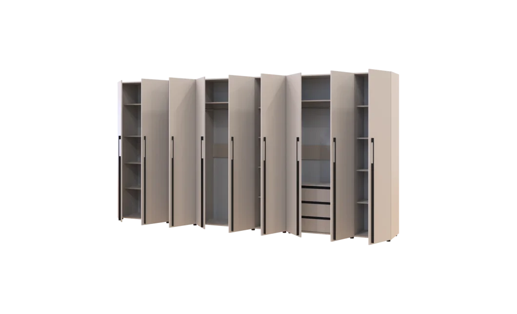 Kleiderschrank mit Regalen und Schubladen Doros Kasper Kaschmir 3+3+3 LTD 405 × 50 × 204 cm (42005734)