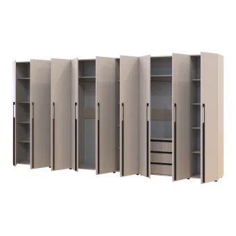 Kleiderschrank mit Regalen und Schubladen Doros Kasper Kaschmir 3+3+3 LTD 405 × 50 × 204 cm (42005734)