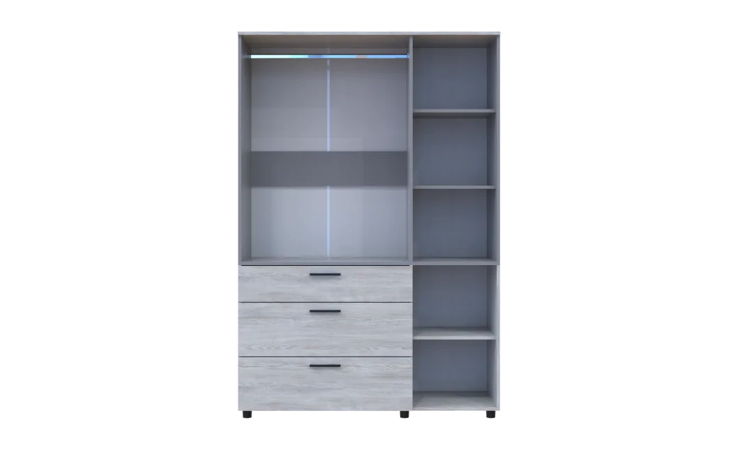 Skříň na oblečení Doros Thorn Borovice Natti/Šedá 3 DTD/3Š tyč 135х51.6х200 (44900513)
