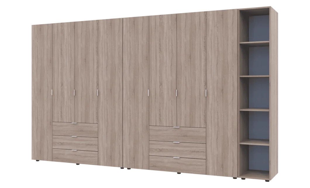 Set Doros Gelar s regálem Dub Sonoma 4+4 dveře 348,2×49,5×203,4 (42005053)
