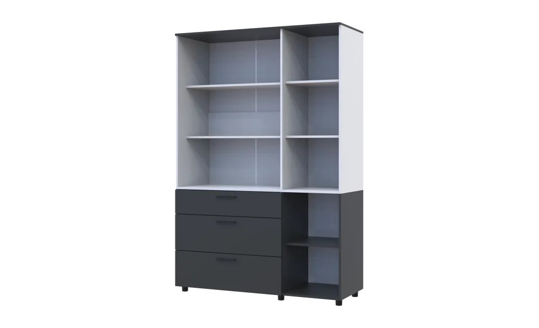 Skříň na oblečení Doros Thorn Antracit/Bílá 3 DTD/3Š police 135х51.6х200 (44900518)