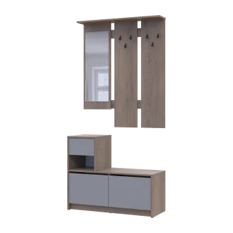 Předsíň Bela Cremona Cannolo/Šedá 1 DTD / 1 zrcadlo 100×40×210 (44900413)