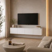 TV stolek Doros Levia Bílý 4 dveře 160x35x33 (41516091)