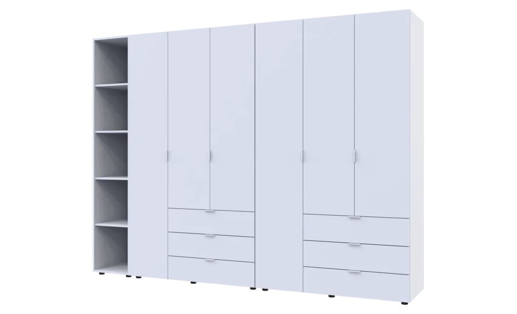 Set Doros Gelar s regálem Bílý 3+3 dveře 270,6×49,5×203,4 (42005036)
