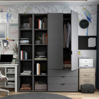 Set Doros Gelar se 2 regálů Grafit 2 dveře 153,9×49,5×203,4 (42005055)