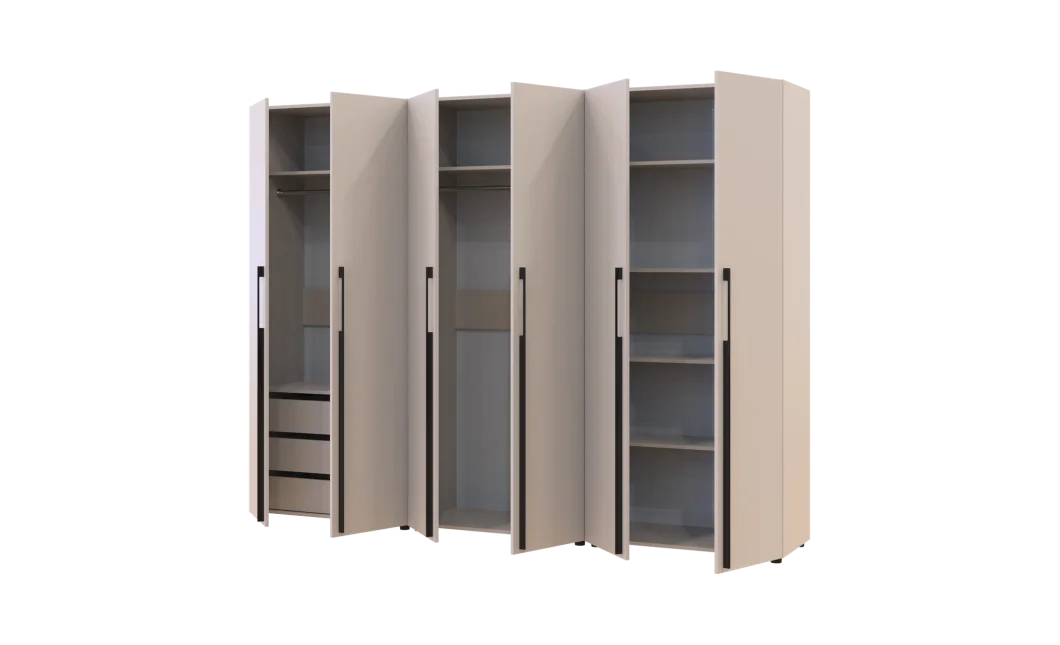 Kleiderschrank mit Regalen und Schubladen Doros Kasper Kaschmir 2+2+2 LTD 270 × 50 × 204 cm (42005730)