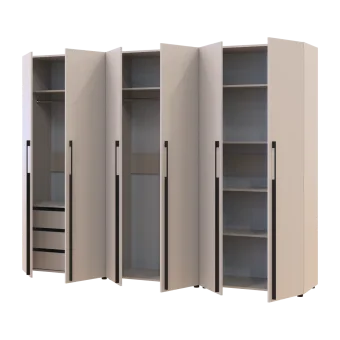 Kleiderschrank mit Regalen und Schubladen Doros Kasper Kaschmir 2+2+2 LTD 270 × 50 × 204 cm (42005730)