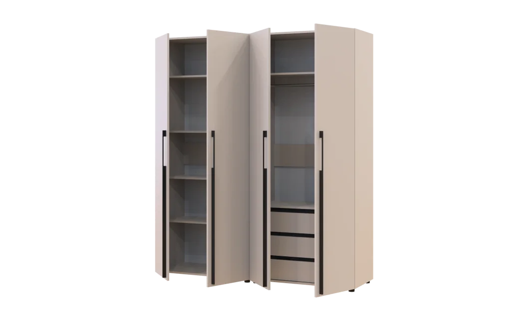 Kleiderschrank mit Regalen und Schubladen Doros Kasper Kaschmir 2+2 LTD 180 × 50 × 204 cm (42005534)