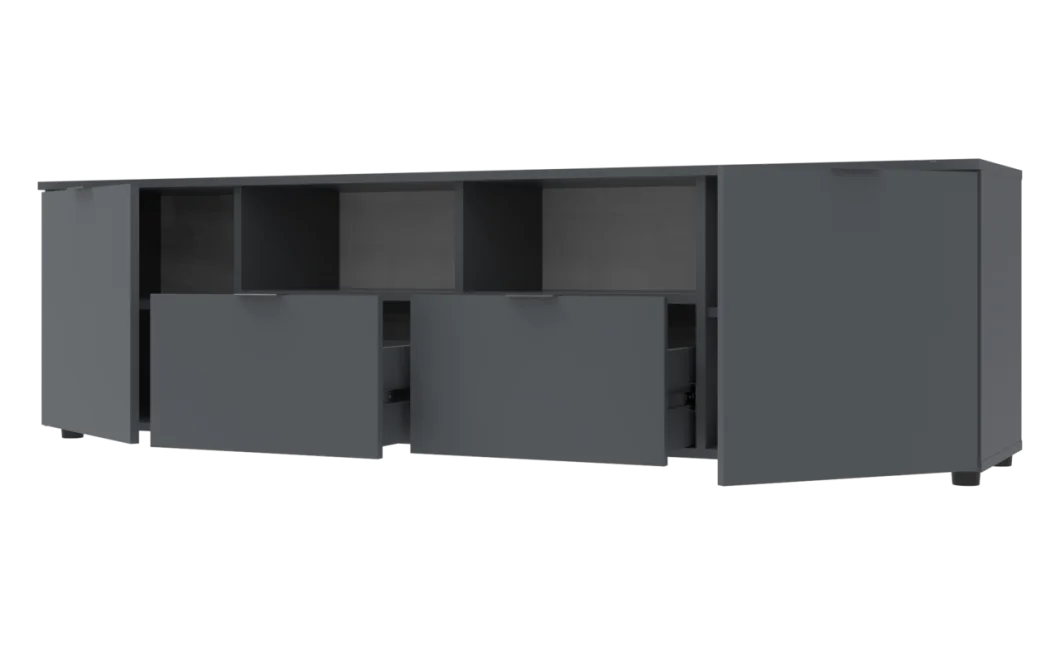 Komoda Doros Ron 4 Grafit 2 dveře 2 zásuvky 180 × 38 × 50 (44900234)