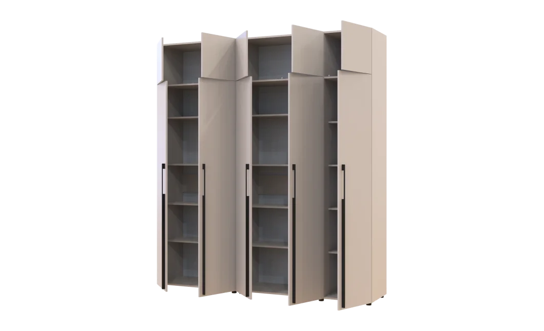 Kleiderschrank mit Regalen und Aufsatzschrank Doros Kasper Kaschmir 2+3 LTD 225 × 50 × 245 cm (42005552)