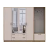 Šatní skříň Doros Rondi s věšákem a zrcadlem Dub Artisan / Kašmír, 4 dvere 220×52×195 (42005294)
