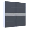 Šatní skříň Doros G-Caiser Bílá / Grafit vložka Beton 2 DTD / 5 části 220×60×240 (44900281)