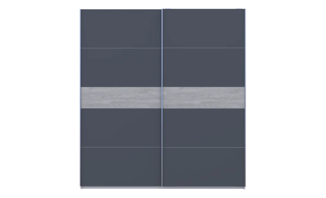 Šatní skříň Doros G-Caiser Bílá / Grafit vložka Beton 2 DTD / 5 části 220×60×240 (44900281)