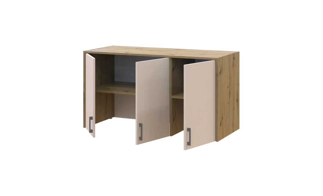 Vysoký nástavec Doros Rondi Dub Artisan / Kašmír 3 dveře 121×52×65 (41516183)