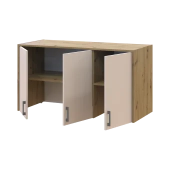 Vysoký nástavec Doros Rondi Dub Artisan / Kašmír 3 dveře 121×52×65 (41516183)