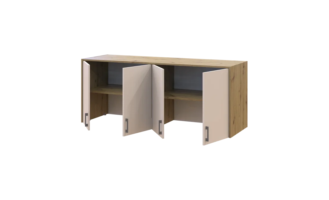 Vysoký nástavec Doros Rondi Dub Artisan / Kašmír 4 dveře 160×52×65 (41516185)