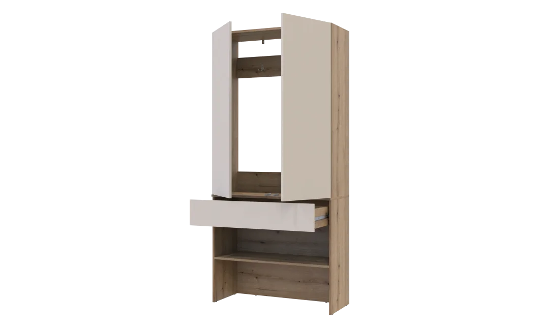Předsíň Doros Split Dub Artisan/Kašmír DTD 94 × 39 × 200 (44900270)